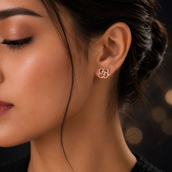 Infinity rose studs